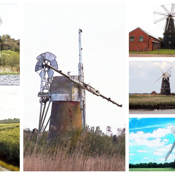 A5 Greeting Card Windmills 