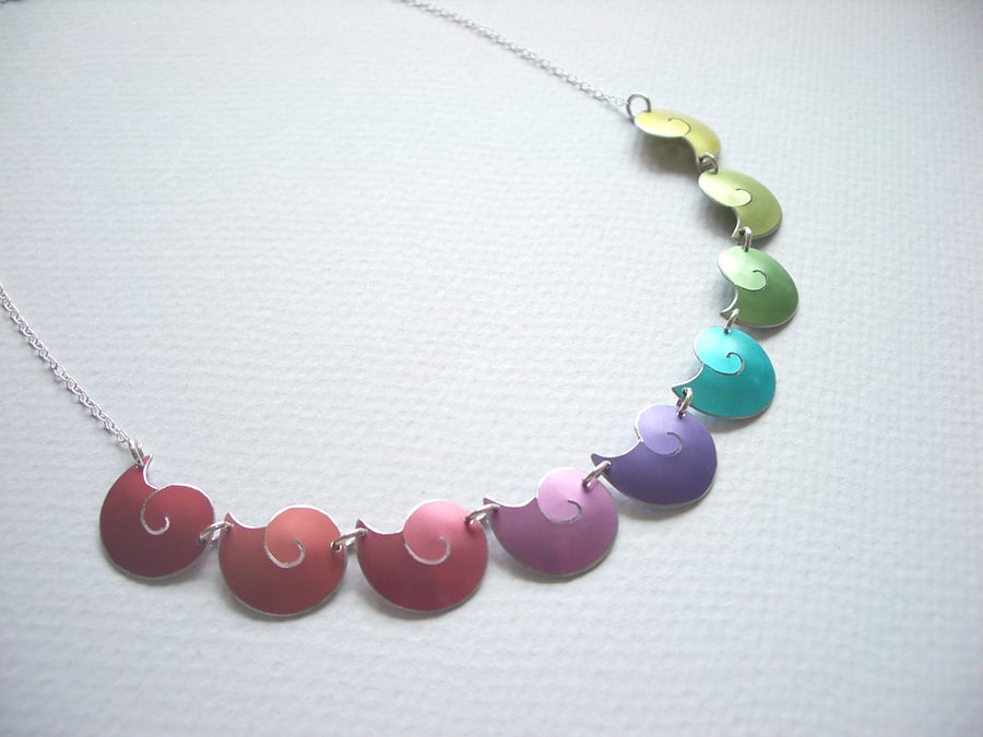Rainbow shells necklace