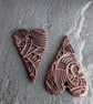 Artisan Made Copper Long Heart Charms Scroll and Loop Design 1 pair - Image 3