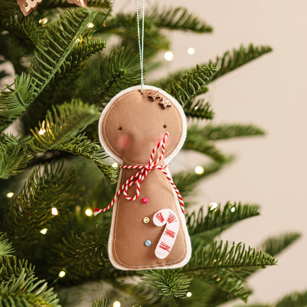 Embroidered Gingerbread Man Decoration