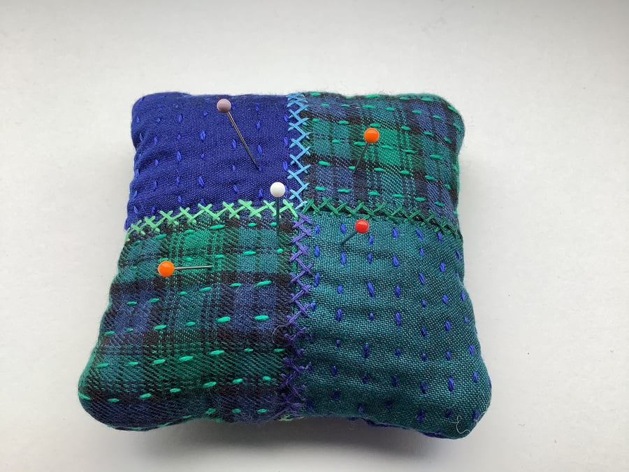 Handmade patchwork style pincushion