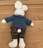 Handmade Knitted Rabbit in Playsuit and Jacket - Image 3