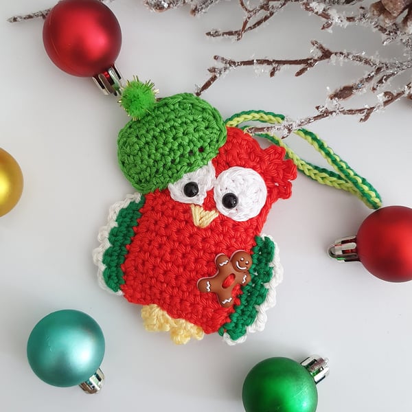 Crochet Winter Owl Bauble