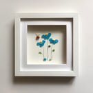 Forget Me Not Flowers, Sea Glass Art, Gifts for Her, Remembrance Floral Wall Art