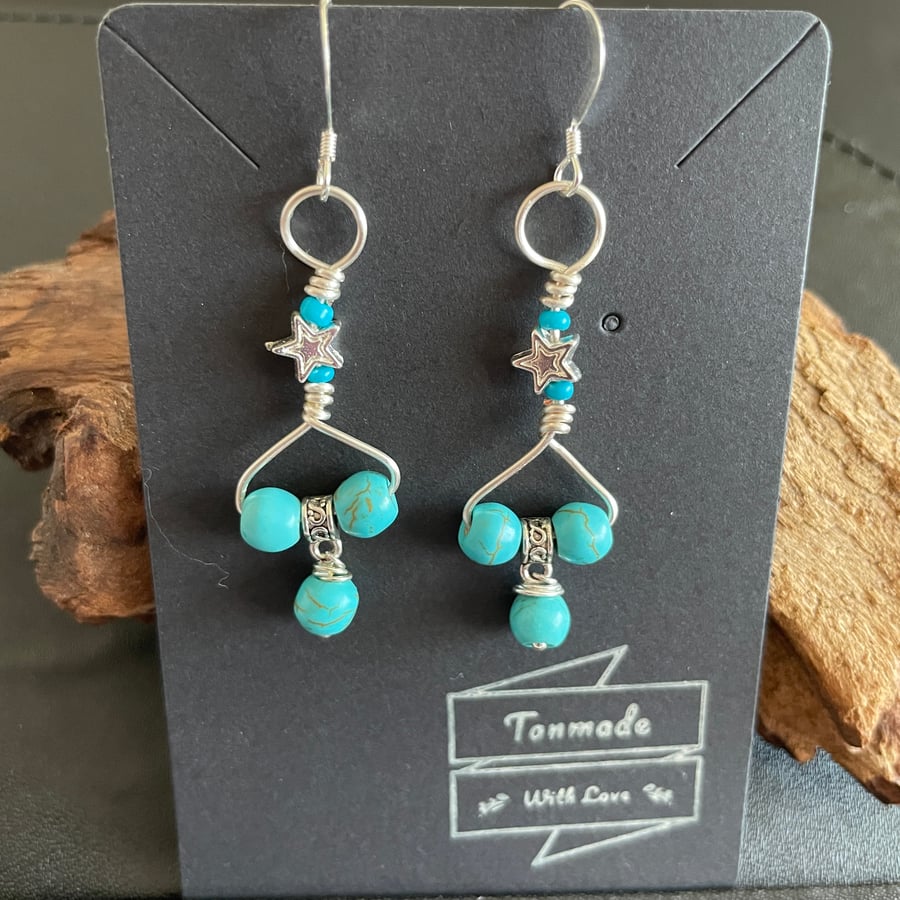 Turquoise Star Fashion Earrings
