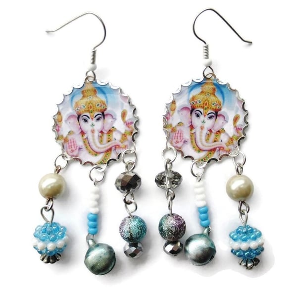Ganesh Earrings Lord Ganesha Jewellery New Age Hindu God Deity Indian Jewelry