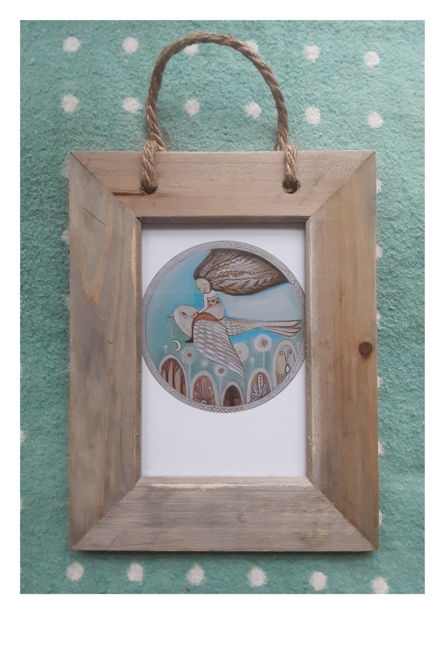 Free spirit small print in driftwood frame
