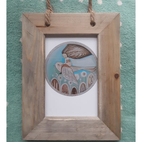 Free spirit small print in driftwood frame