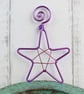 Hot Pink Wire Star Decoration with a Red Centre