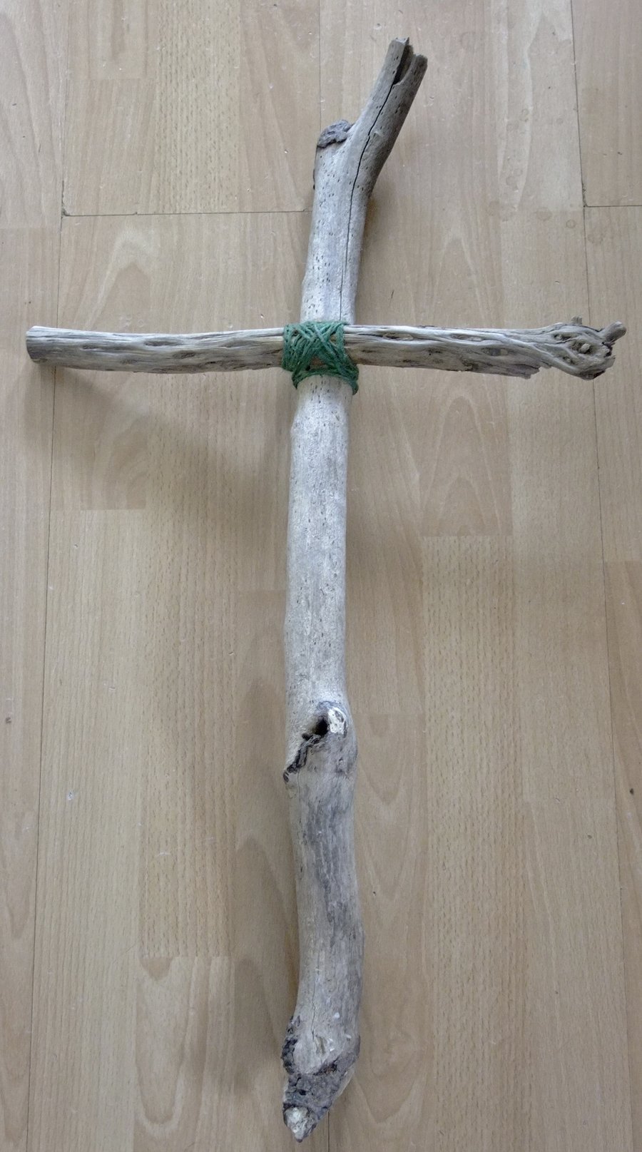 Rustic & simple crucifix or cross of Jesus, made from Cornish driftwood.