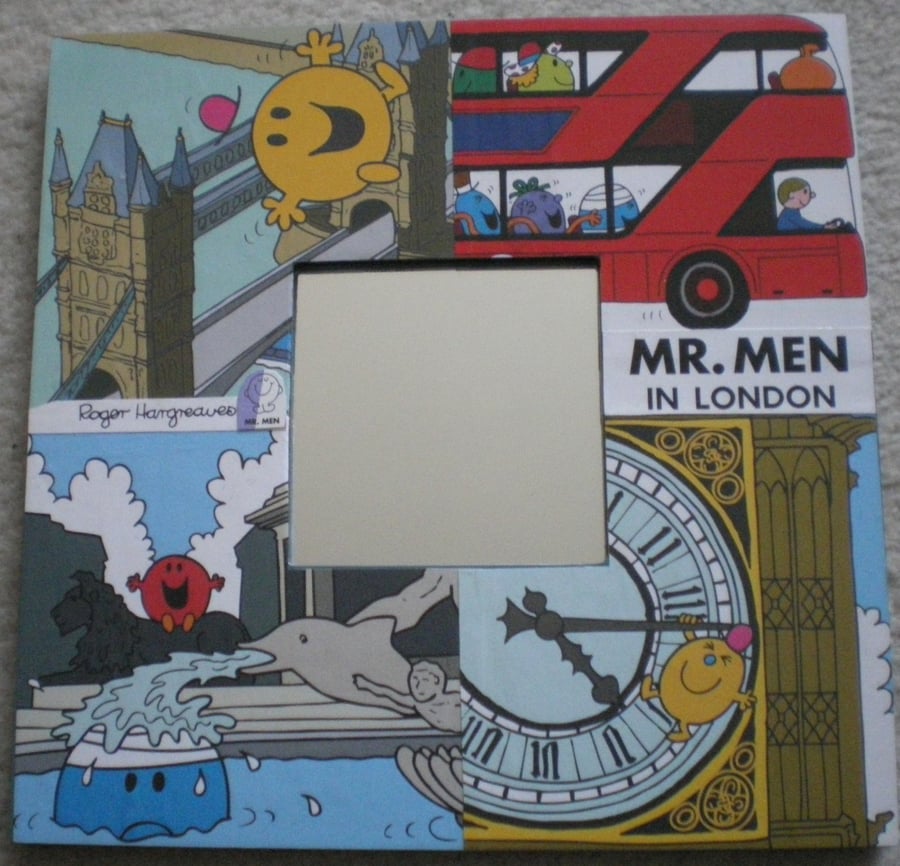 Mr Men in London decoupage mirror