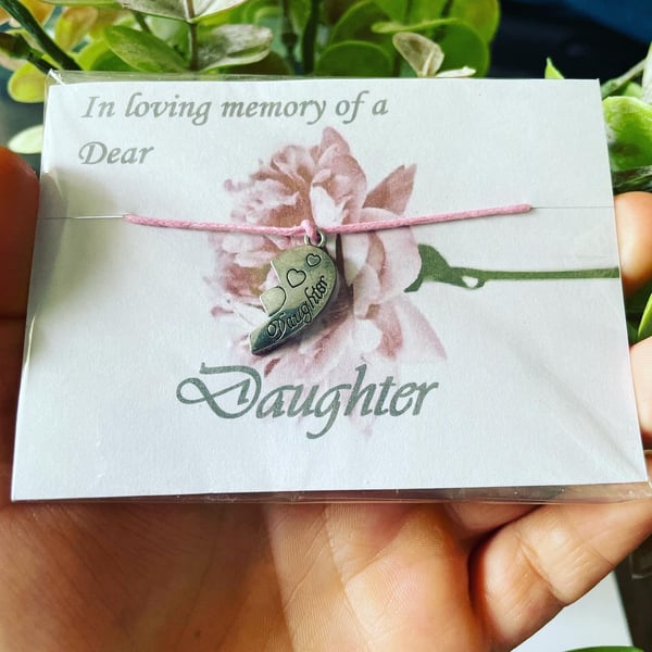 In memory of a dear daughter wish bracelet 