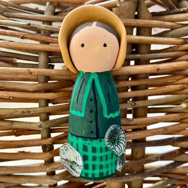 Mary Anning Handpainted Wooden Peg Doll - inspirational women