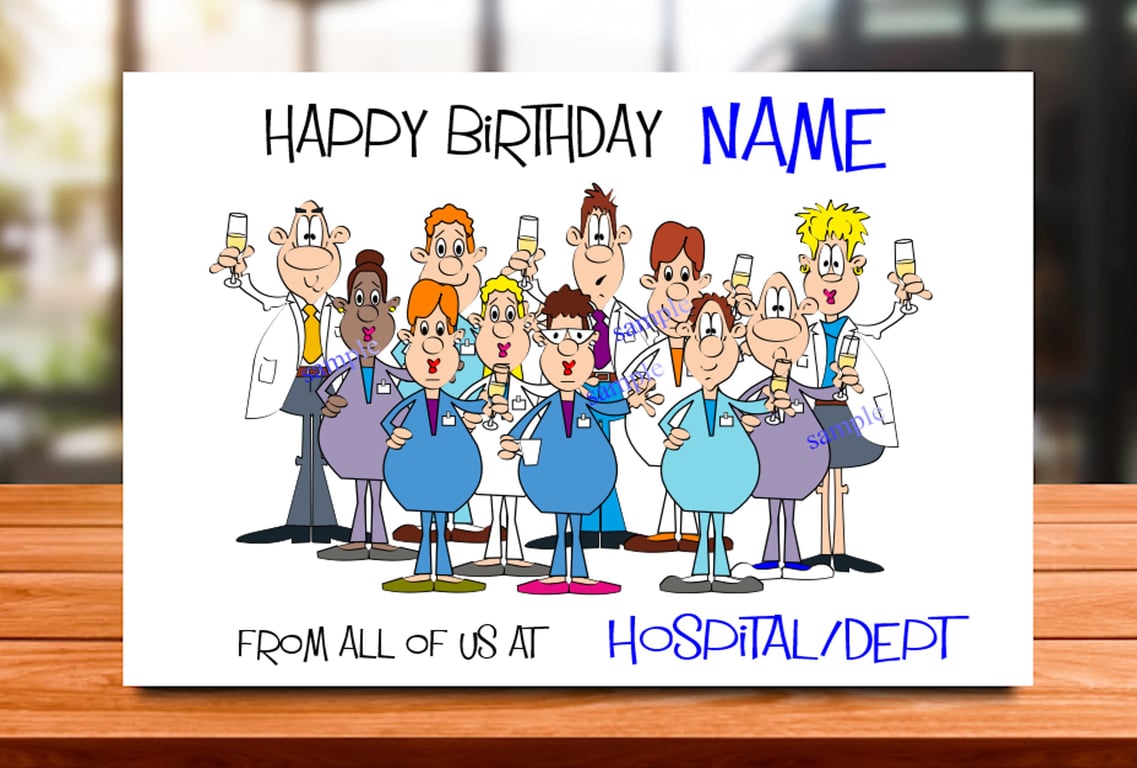 Personalised NHS Birthday Card, Handmade A5 Greeting Card