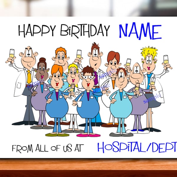 Personalised NHS Birthday Card, Handmade A5 Greeting Card