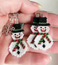 Festive Christmas Snowman beadwork earrings - Image 4