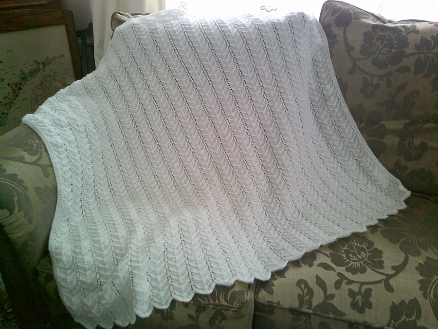 Hand Knitted Square Baby Shawl