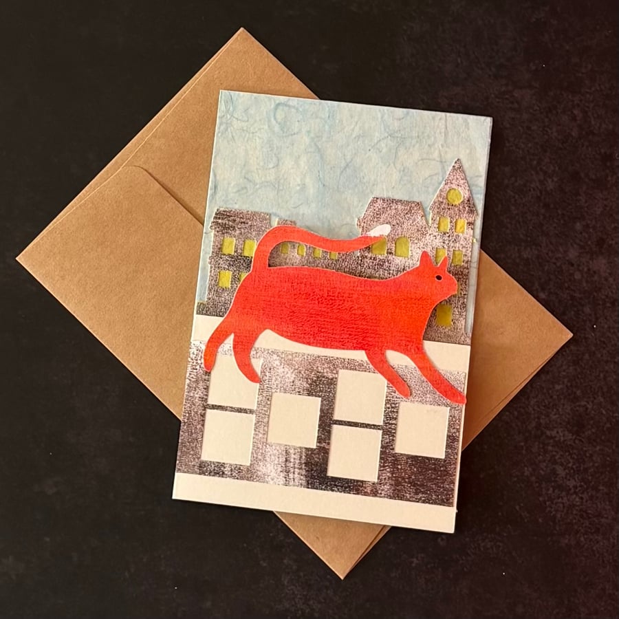 Greetings Card - Urban Ginger Cat