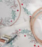 Lino Printed and Hand-Stitched Festive Wreath, Gold Bows and Bronze Swirls - Image 5