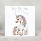 Daughter Unicorn Birthday Card, 