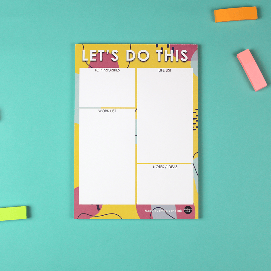 Let's Do This A5 Daily Planner Notepad