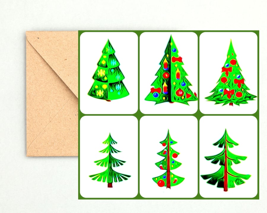 Christmas Tree Card with  Seeds; Christmas Secret Santa Present