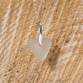 Dainty Heart Sea Glass Pendant 