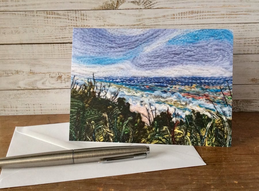 Seascape printed greetings card. 
