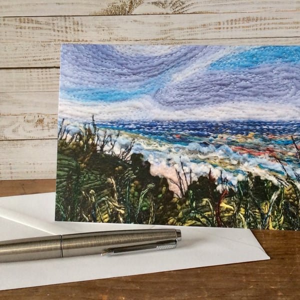 Seascape printed greetings card. 