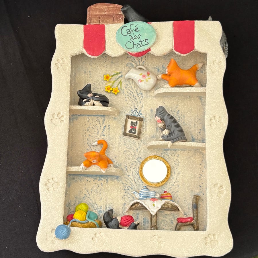 Image of Cat cafe wall hanging