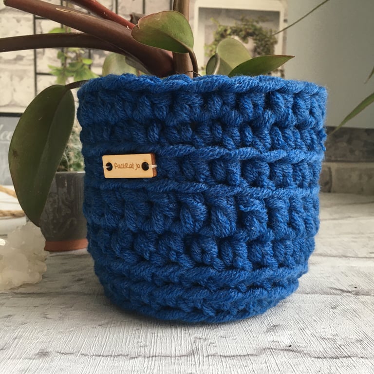 Bright Blue Plant Pot Cosy