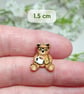 Coffee Bear Pin, Handmade Tiny Wooden Teddy Badge, Coffee Lover Gift - Image 4