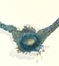 Blue Green Seaglass Moonlit Wave Beaded Necklace - Image 2