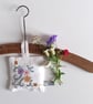 Lavender sachet upcycled from vintage embroidery in a folk art style 