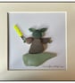 Handmade Sea Glass Yoda Picture - Framed 8x8 Sci-Fi Star Wars Inspired Art