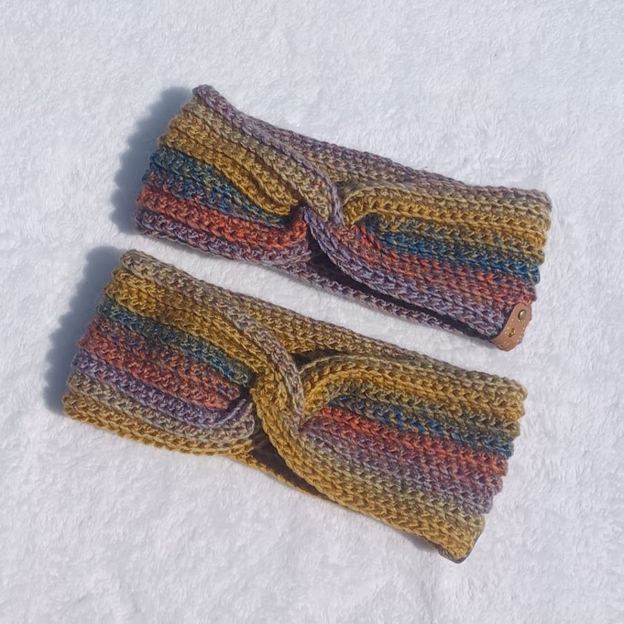 Crochet soft ear warmer, twisted headband, gift idea