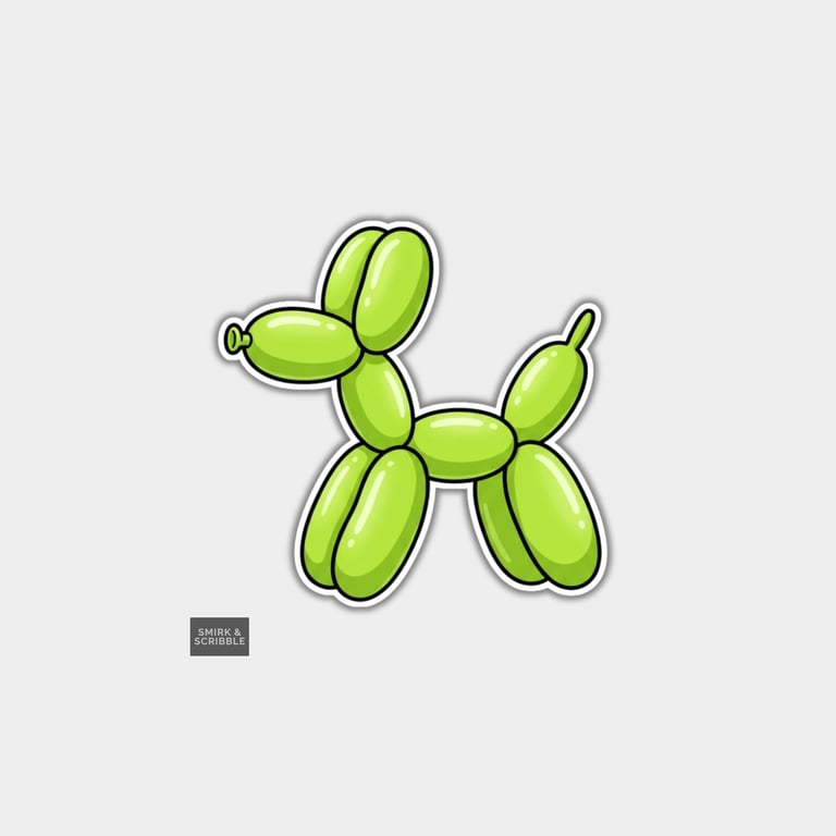 Funny Vinyl Die Cut Sticker For Adults - Cute Balloon Dog