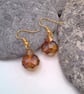 Honey Jade Bead and Gold Crystal Necklace and Earrings Set, Gift for Her - Image 3
