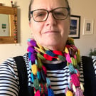 Hand knitted chain link funky scarf