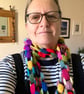 Hand knitted chain link funky scarf