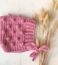 Bobble Pixie Bonnet Merino Wool Rose Pink