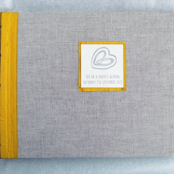 Wedding Rings Label - Hand Printed Lino Cut Embellishment