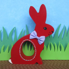 Easter Bunny Egg Holder Rabbit Chocolate Egg Wooden Hand Painted Gift