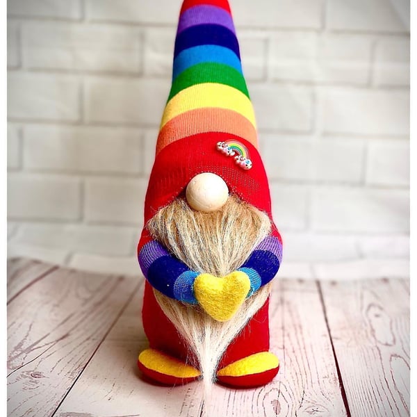 Handmade Rainbow Nordic Gnome, Gonk, Swedish Tomte
