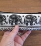 Elephant Aztec Style Reading Glasses Case Black And White. Zipped Fabric Pouch - Image 1