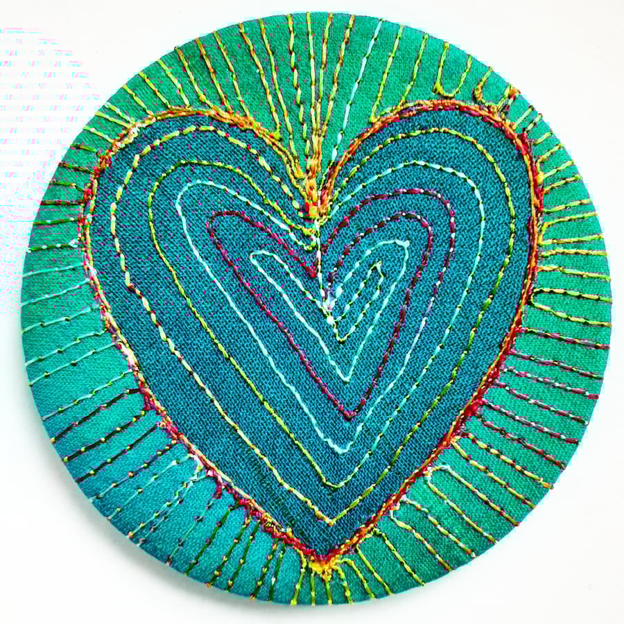 Pocket Mirror with Free Machine Embroidery 