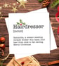 Hairdresser Definition Christmas Card - personalised, blank inside - Image 1