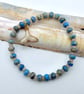 Sea Sediment Jasper & Sunstone Bracelet With Whale Tail Charm,  Gifts For Her. - Image 6