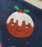 Jolly Christmas Pudding Bunting on Green Binding