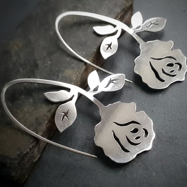 SALE Rose Flower Earrings
